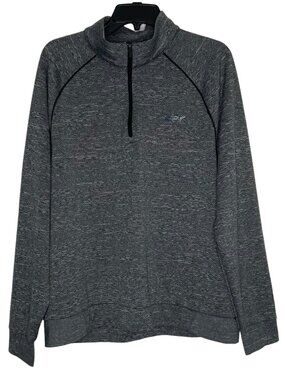 Greg Norman Mens Quarter Zip Pullover Size Large Shark Active Golf Top Gray